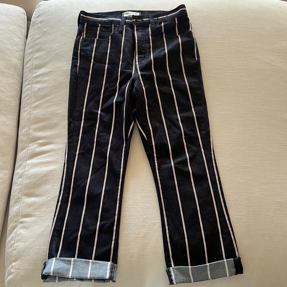 Madewell Jeans, black with white & red stripes ! 👖